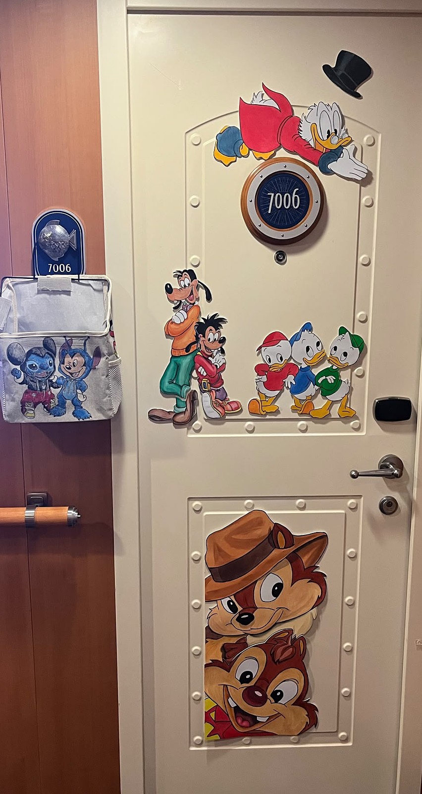 DuckTales, Goofy and Chip and Dale hand-painted Disney cruise door art